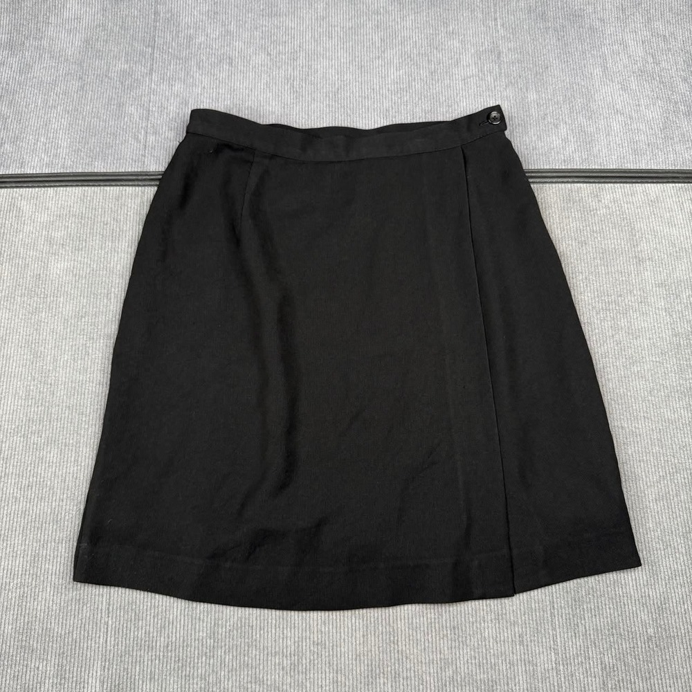 Preview Collection Petites Black Wrap y2k Skirt Size 12P A-Line Office Wear Mini